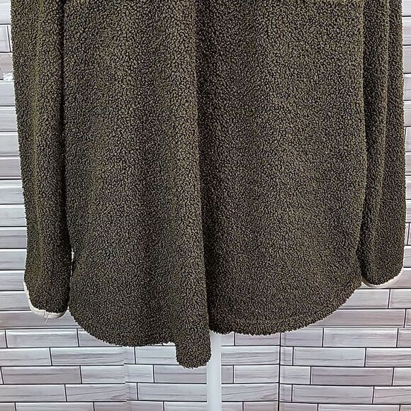 Entro pullover fleece olive green sweater Size M - Picture 3 of 11